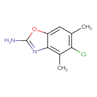 Chemical structure of 5-chloro-4,6-dimethyl-1,3-benzoxazol-2-amine - CSSB00000684781