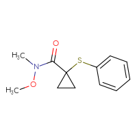 Chemical structure of N-methoxy-N-methyl-1-(phenylsulfanyl)cyclopropane-1-carboxamide - CSSB01994083732