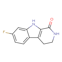 Chemical structure of 7-fluoro-1H,2H,3H,4H,9H-pyrido[3,4-b]indol-1-one - CSSB00010765152
