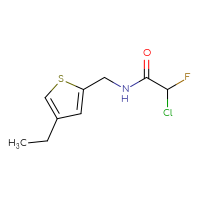 Chemical structure of 2-chloro-N-[(4-ethylthiophen-2-yl)methyl]-2-fluoroacetamide - CSSB21332167208