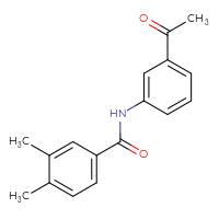 Chemical structure of N-(3-acetylphenyl)-3,4-dimethylbenzamide - CSSB00028010741