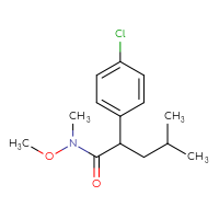 Chemical structure of 2-(4-chlorophenyl)-N-methoxy-N,4-dimethylpentanamide - CSSB02005837240