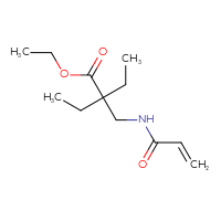 Chemical structure of ethyl 2-ethyl-2-[(prop-2-enamido)methyl]butanoate - CSSB01993595381