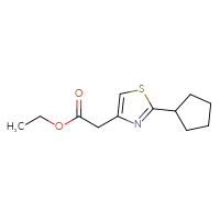 Chemical structure of ethyl 2-(2-cyclopentyl-1,3-thiazol-4-yl)acetate - CSSB00012786335