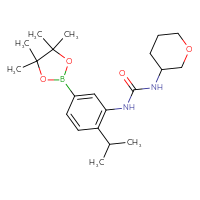 Chemical structure of 1-(oxan-3-yl)-3-[2-(propan-2-yl)-5-(4,4,5,5-tetramethyl-1,3,2-dioxaborolan-2-yl)phenyl]urea - CSSB21332145009