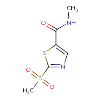 Chemical structure of 2-methanesulfonyl-N-methyl-1,3-thiazole-5-carboxamide - CSSB03748774494