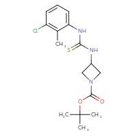 Chemical structure of tert-butyl 3-{[(3-chloro-2-methylphenyl)carbamothioyl]amino}azetidine-1-carboxylate - CSSB04664813765