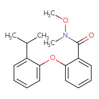 Chemical structure of N-methoxy-N-methyl-2-[2-(propan-2-yl)phenoxy]benzamide - CSSB15373068644