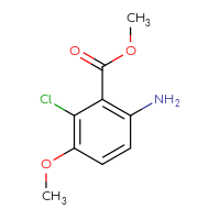 Chemical structure of methyl 6-amino-2-chloro-3-methoxybenzoate - CSSB00020700150