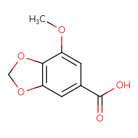 Chemical structure of 7-methoxy-2H-1,3-benzodioxole-5-carboxylic acid - CSSB00011218003