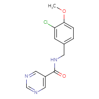 Chemical structure of N-[(3-chloro-4-methoxyphenyl)methyl]pyrimidine-5-carboxamide - CSSB02016477877