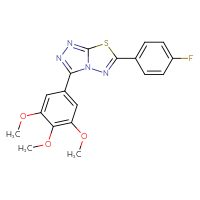 Chemical structure of 6-(4-fluorophenyl)-3-(3,4,5-trimethoxyphenyl)-[1,2,4]triazolo[3,4-b][1,3,4]thiadiazole - CSSB00121637960