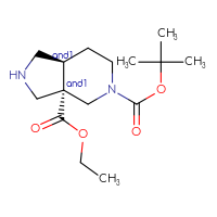 Chemical structure of rac-5-tert-butyl 3a-ethyl (3aR,7aR)-octahydro-1H-pyrrolo[3,4-c]pyridine-3a,5-dicarboxylate - CSSB02128310157