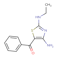 Chemical structure of 5-benzoyl-N2-ethyl-1,3-thiazole-2,4-diamine - CSSB00102529853