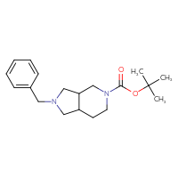 Chemical structure of tert-butyl 2-benzyl-octahydro-1H-pyrrolo[3,4-c]pyridine-5-carboxylate - CSSB00010295579