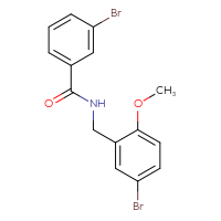 Chemical structure of 3-bromo-N-[(5-bromo-2-methoxyphenyl)methyl]benzamide - CSSB00106851317