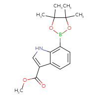 Chemical structure of methyl 7-(4,4,5,5-tetramethyl-1,3,2-dioxaborolan-2-yl)-1H-indole-3-carboxylate - CSSB06270800022