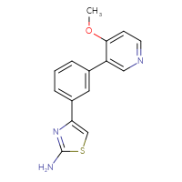 Chemical structure of 4-[3-(4-methoxypyridin-3-yl)phenyl]-1,3-thiazol-2-amine - CSSB06581581835