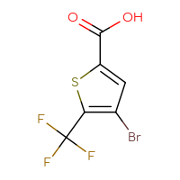 Chemical structure of 4-bromo-5-(trifluoromethyl)thiophene-2-carboxylic acid - CSSB00011072597