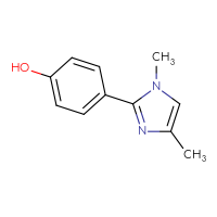 Chemical structure of 4-(1,4-dimethyl-1H-imidazol-2-yl)phenol - CSSB00154664329