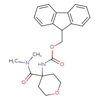 Chemical structure of (9H-fluoren-9-yl)methyl N-[4-(dimethylcarbamoyl)oxan-4-yl]carbamate - CSSB21043414737