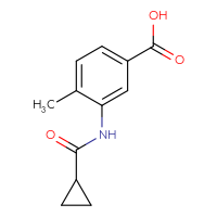 Chemical structure of 3-cyclopropaneamido-4-methylbenzoic acid - CSSB00000194939