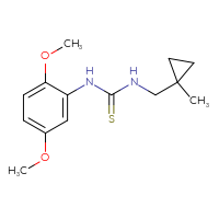 Chemical structure of 1-(2,5-dimethoxyphenyl)-3-[(1-methylcyclopropyl)methyl]thiourea - CSSB02017242955