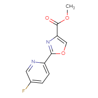 Chemical structure of methyl 2-(5-fluoropyridin-2-yl)-1,3-oxazole-4-carboxylate - CSSB06589029174
