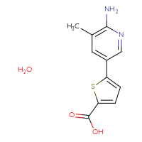 Chemical structure of 5-(6-amino-5-methylpyridin-3-yl)thiophene-2-carboxylic acid hydrate - CSSB03436918782