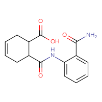 Chemical structure of 6-[(2-carbamoylphenyl)carbamoyl]cyclohex-3-ene-1-carboxylic acid - CSSB00027292264