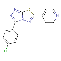 Chemical structure of 4-[3-(4-chlorophenyl)-[1,2,4]triazolo[3,4-b][1,3,4]thiadiazol-6-yl]pyridine - CSSB00121637218