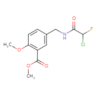 Chemical structure of methyl 5-[(2-chloro-2-fluoroacetamido)methyl]-2-methoxybenzoate - CSSB21332168194