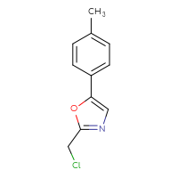 Chemical structure of 2-(chloromethyl)-5-(4-methylphenyl)-1,3-oxazole - CSSB00000763542