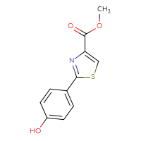 Chemical structure of methyl 2-(4-hydroxyphenyl)-1,3-thiazole-4-carboxylate - CSSB00011765860
