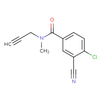 Chemical structure of 4-chloro-3-cyano-N-methyl-N-(prop-2-yn-1-yl)benzamide - CSSB01993926814