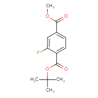 Chemical structure of 1-tert-butyl 4-methyl 2-fluorobenzene-1,4-dicarboxylate - CSSB06259076324