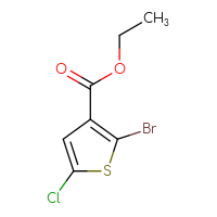 Chemical structure of ethyl 2-bromo-5-chlorothiophene-3-carboxylate - CSSB00021368906