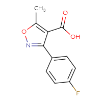 Chemical structure of 3-(4-fluorophenyl)-5-methyl-1,2-oxazole-4-carboxylic acid - CSSB00000737700