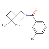 Chemical structure of 2-(3-bromobenzoyl)-5,5-dimethyl-2-azaspiro[3.3]heptane - CSSB07176484694