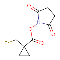Chemical structure of 2,5-dioxopyrrolidin-1-yl 1-(fluoromethyl)cyclopropane-1-carboxylate - CSSB06376223291