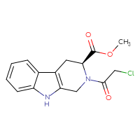 Chemical structure of methyl (3S)-2-(2-chloroacetyl)-1H,2H,3H,4H,9H-pyrido[3,4-b]indole-3-carboxylate - CSSB00020592005