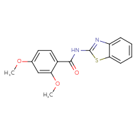 Chemical structure of N-(1,3-benzothiazol-2-yl)-2,4-dimethoxybenzamide - CSSB00026373577