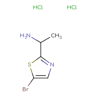 Chemical structure of 1-(5-bromo-1,3-thiazol-2-yl)ethan-1-amine dihydrochloride - CSSB20620692285