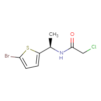 Chemical structure of N-[(1R)-1-(5-bromothiophen-2-yl)ethyl]-2-chloroacetamide - CSSB09894875854
