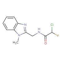 Chemical structure of 2-chloro-2-fluoro-N-[(1-methyl-1H-1,3-benzodiazol-2-yl)methyl]acetamide - CSSB21332168461