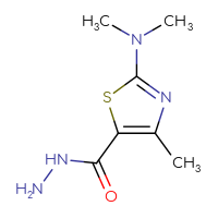 Chemical structure of 2-(dimethylamino)-4-methyl-1,3-thiazole-5-carbohydrazide - CSSB00031873646
