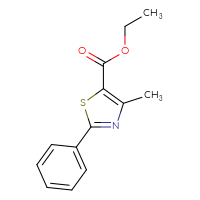 Chemical structure of ethyl 4-methyl-2-phenyl-1,3-thiazole-5-carboxylate - CSSB00000256520