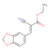 Chemical structure of ethyl (2E)-3-(2H-1,3-benzodioxol-5-yl)-2-cyanoprop-2-enoate - CSSB00016995950