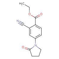 Chemical structure of ethyl 2-cyano-4-(2-oxopyrrolidin-1-yl)benzoate - CSSB00020651430