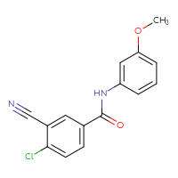 Chemical structure of 4-chloro-3-cyano-N-(3-methoxyphenyl)benzamide - CSSB00135935224
